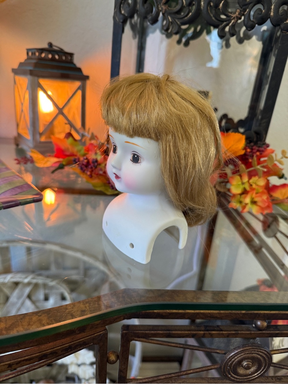 Vintage Porcelain Doll Head Accent in Blonde and White for Crafting - Picture 8 of 14